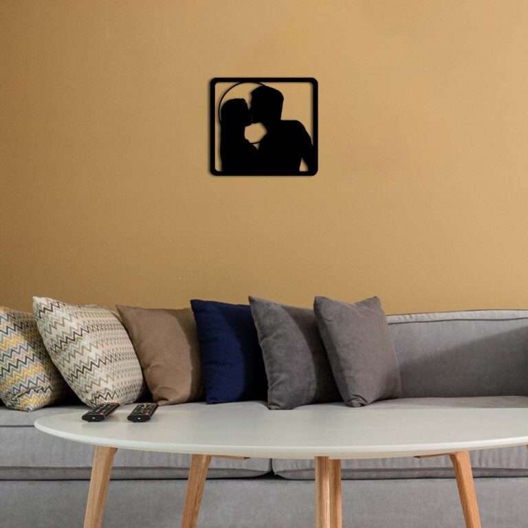 Romantic Kissing Couple Silhouette Wall Art -  - Jolly Gifts And Arts