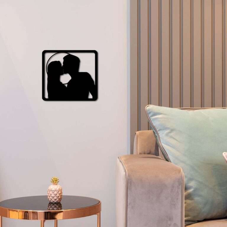 Romantic Kissing Couple Silhouette Wall Art -  - Jolly Gifts And Arts
