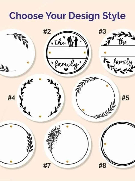 Round Rose Gold Peacock Feather Name Plate Jolly Gifts And Arts