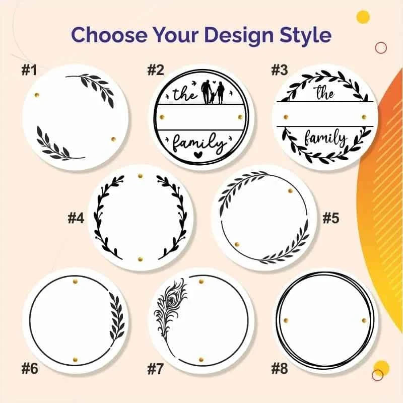 Round Rose Gold Peacock Feather Name Plate Jolly Gifts And Arts