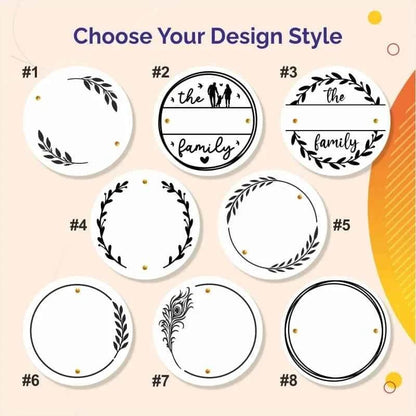 Round Rose Gold Peacock Feather Name Plate Jolly Gifts And Arts