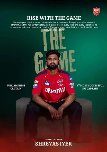 Shreyas Iyer "Rise With The Game" Captain Poster