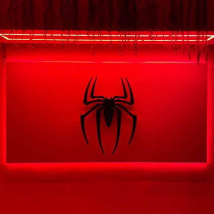 Spider Silhouette Backlit Wall Art | Red Glow Game Room Decor -  - Jolly Gifts And Arts
