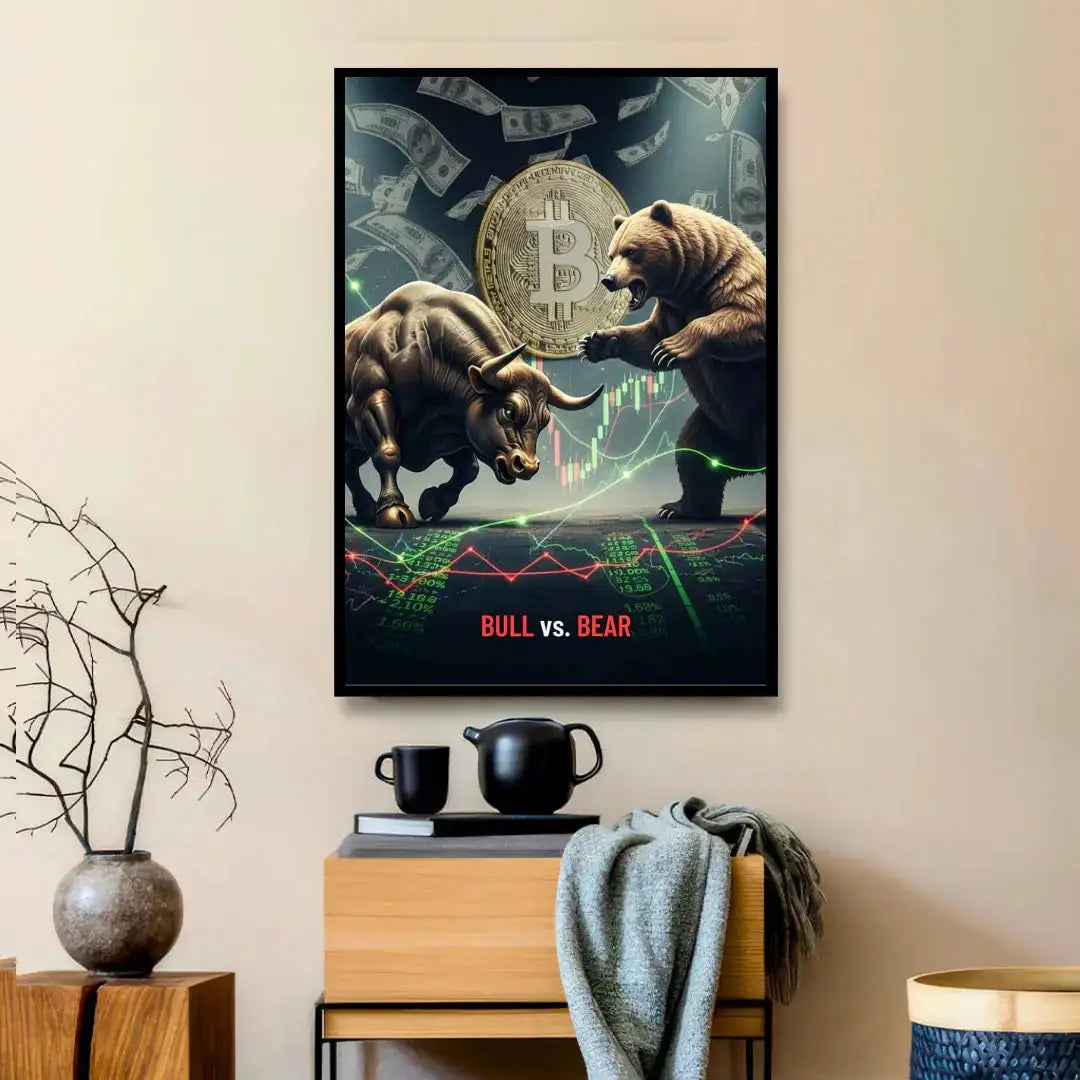The Great Battle: Bull and Bear Trading Wall Decor